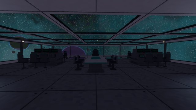 Ship bridge with glass ceiling